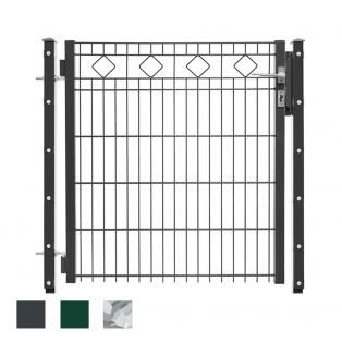 Schmuck-Pforte mit Karos - 1 Flügel - 0830 X 1000mm ANTHRAZIT RAL 7016