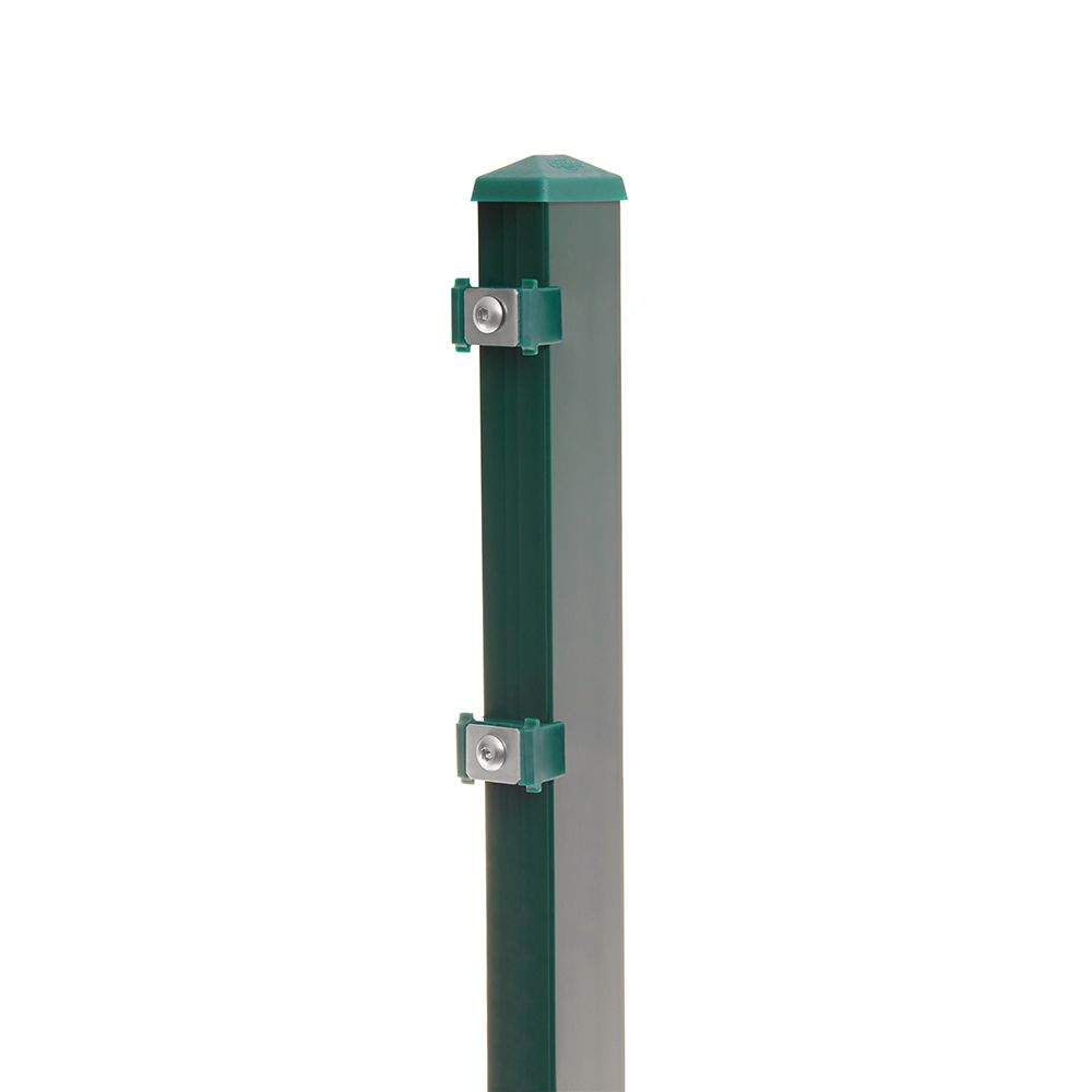 Pfosten Typ 6 Höhe 1,23 m mit Klemmteile verzinkt und moosgrün RAL 6005 