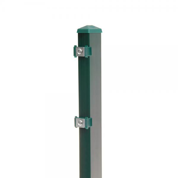 Pfosten Typ 6 Höhe 2,23 m mit Klemmteile verzinkt und moosgrün RAL 6005 